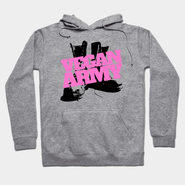 VEGAN ARMY BOOTS LOGO [PINK] Hoodie by Vegan Army